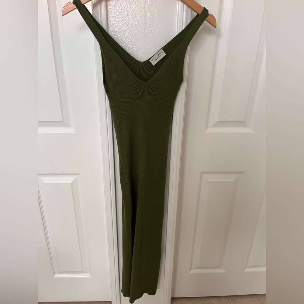 Green sweater dress from Stitch & Feather